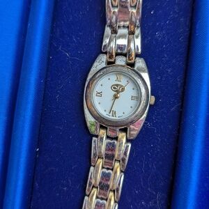 Creative Memories Gold And Silver Watch with Blue Case